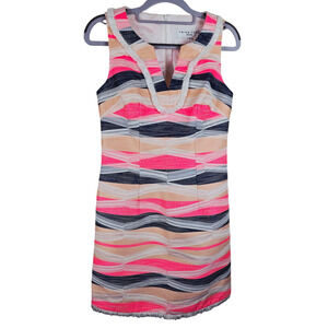 Trina Turk Orange Navy Fringe Women's Business Work Dress 0